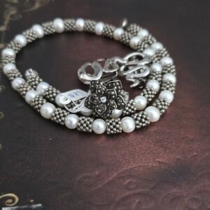 Pearl necklace, Ring, Earrings